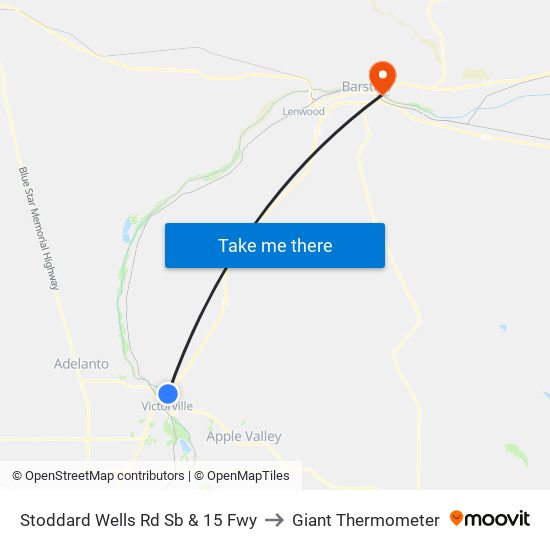 Stoddard Wells Rd Sb & 15 Fwy to Giant Thermometer map