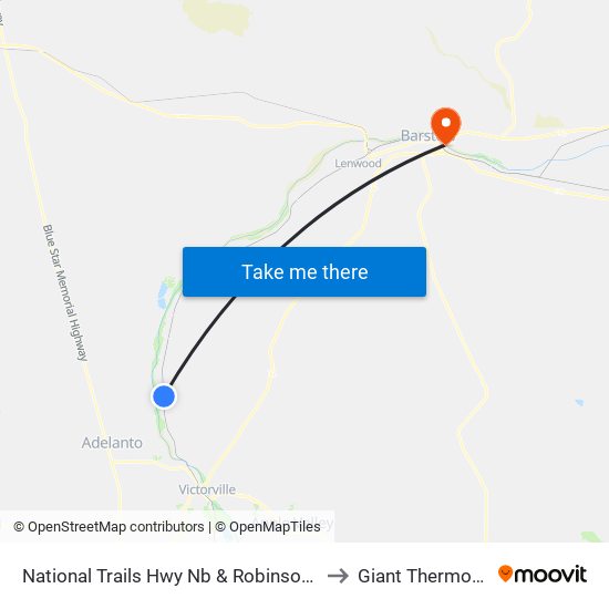 National Trails Hwy Nb & Robinson Ranch Rd to Giant Thermometer map