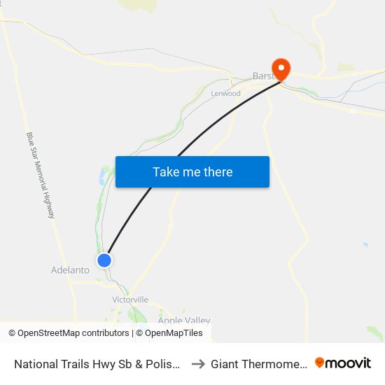 National Trails Hwy Sb & Polish Ln to Giant Thermometer map