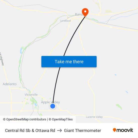 Central Rd Sb & Ottawa Rd to Giant Thermometer map