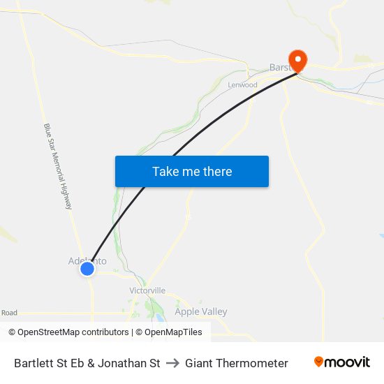 Bartlett St Eb & Jonathan St to Giant Thermometer map