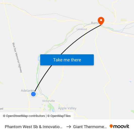 Phantom West Sb & Innovation Dr to Giant Thermometer map