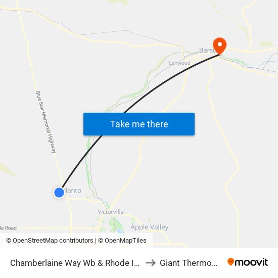 Chamberlaine Way Wb & Rhode Island St to Giant Thermometer map