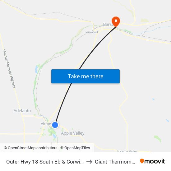 Outer Hwy 18 South Eb & Corwin Rd to Giant Thermometer map