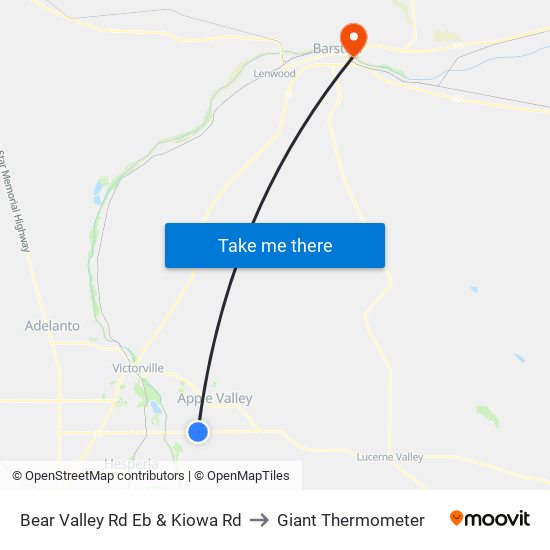 Bear Valley Rd Eb & Kiowa Rd to Giant Thermometer map