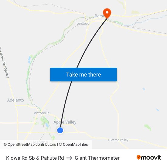 Kiowa Rd Sb & Pahute Rd to Giant Thermometer map