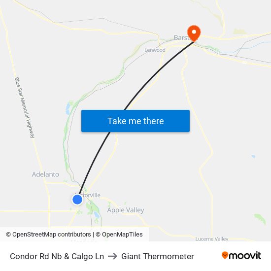 Condor Rd Nb & Calgo Ln to Giant Thermometer map