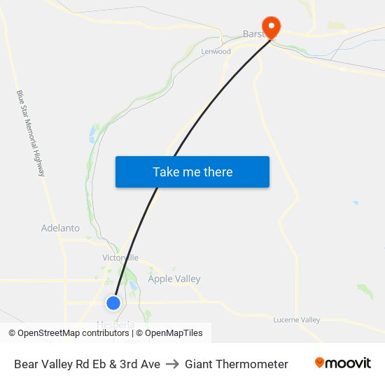 Bear Valley Rd Eb & 3rd Ave to Giant Thermometer map