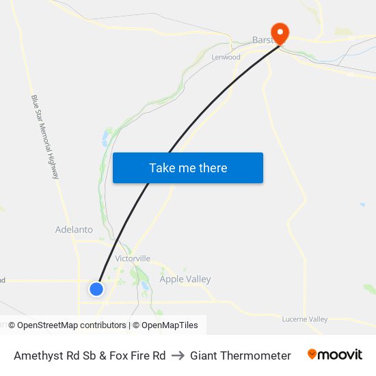 Amethyst Rd Sb & Fox Fire Rd to Giant Thermometer map