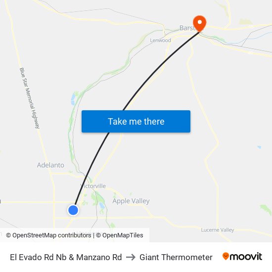 El Evado Rd Nb & Manzano Rd to Giant Thermometer map