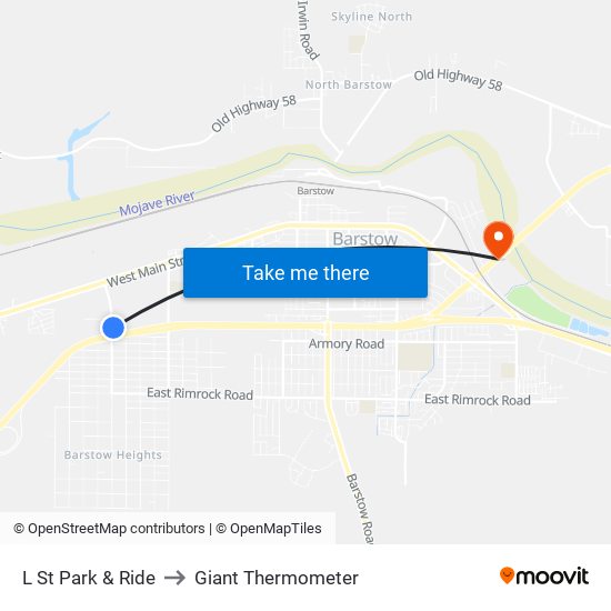 L St Park & Ride to Giant Thermometer map