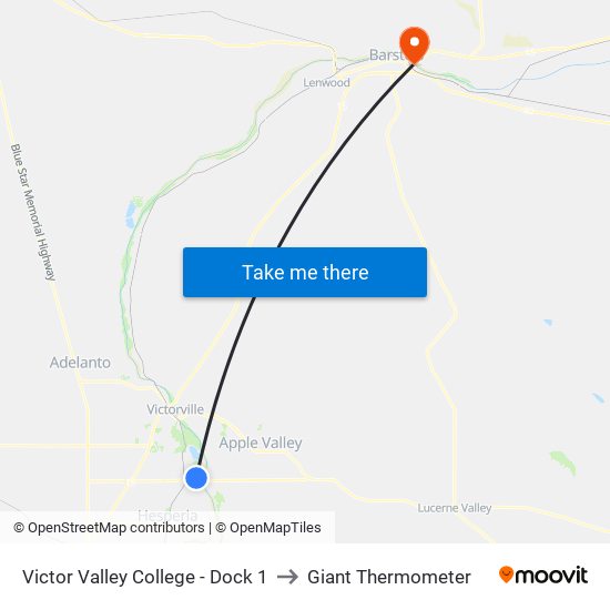 Victor Valley College - Dock 1 to Giant Thermometer map