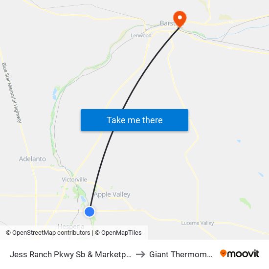 Jess Ranch Pkwy Sb & Marketplace to Giant Thermometer map