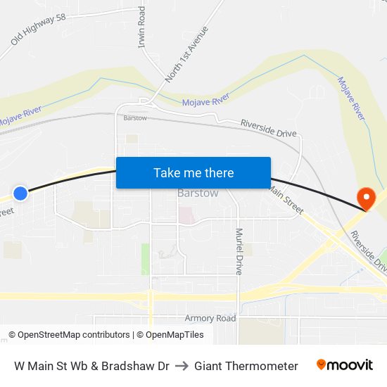 W Main St Wb & Bradshaw Dr to Giant Thermometer map