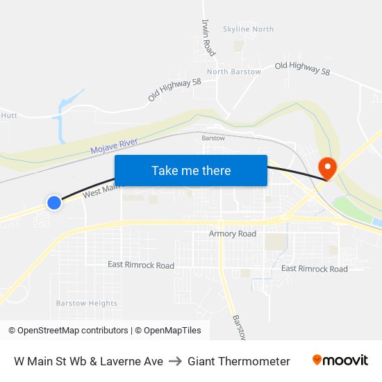 W Main St Wb & Laverne Ave to Giant Thermometer map