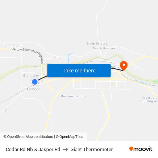 Cedar Rd Nb & Jasper Rd to Giant Thermometer map