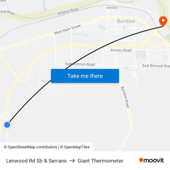 Lenwood Rd Sb & Serrano to Giant Thermometer map