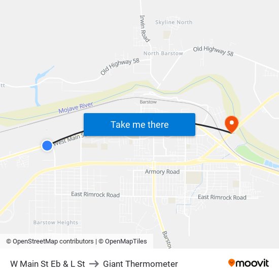 W Main St Eb & L St to Giant Thermometer map