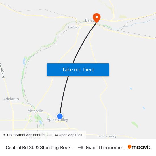 Central Rd Sb & Standing Rock Ave to Giant Thermometer map