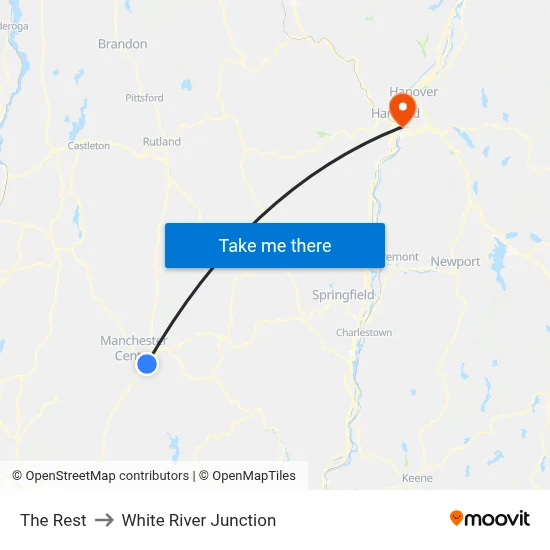 The Rest to White River Junction map
