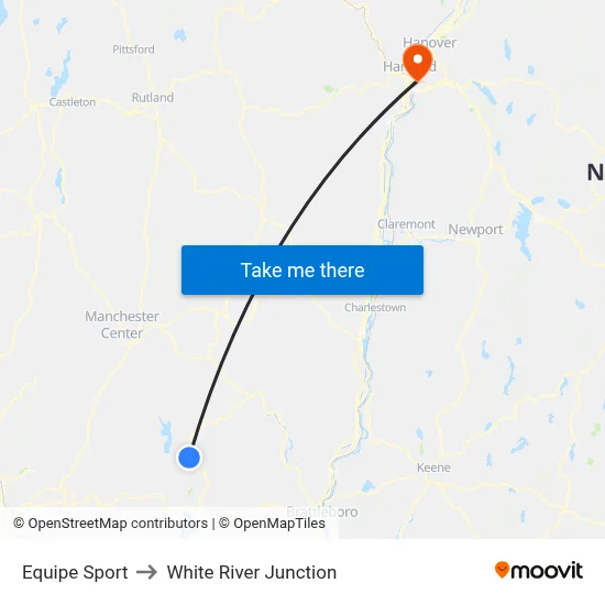 Equipe Sport to White River Junction map
