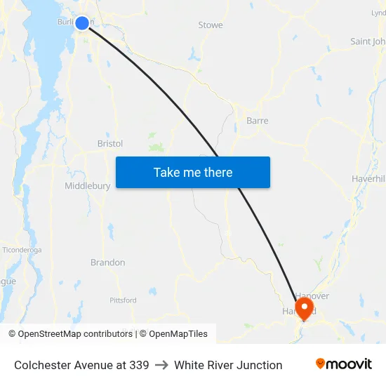 Colchester Avenue at 339 to White River Junction map