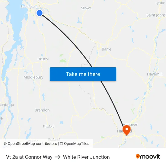 Vt 2a at Connor Way to White River Junction map