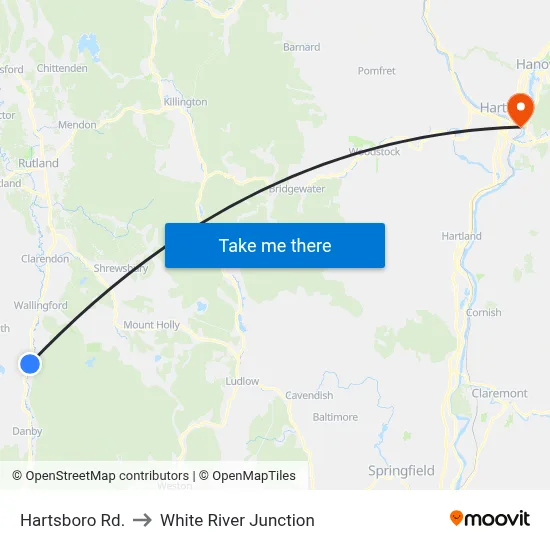 Hartsboro Rd. to White River Junction map