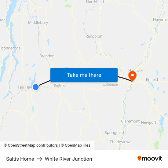 Saltis Home to White River Junction map