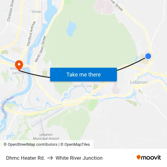 Dhmc Heater Rd. to White River Junction map
