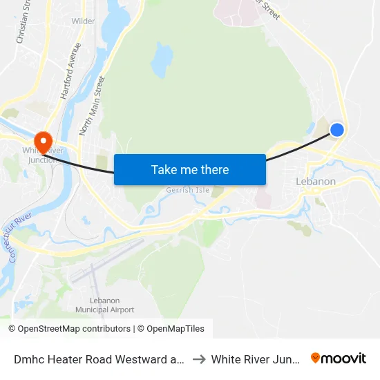 Dmhc Heater Road  Westward at Road to White River Junction map