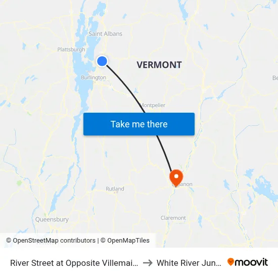 River Street at Opposite Villemaire Lane to White River Junction map