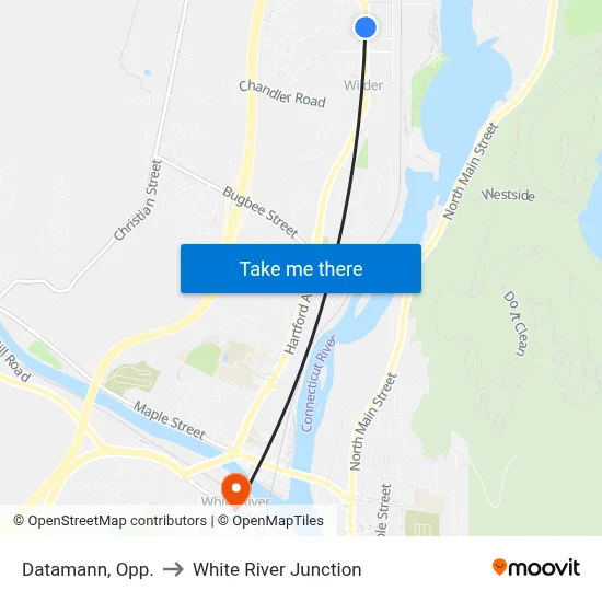 Datamann, Opp. to White River Junction map