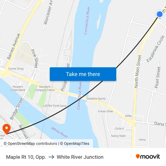 Maple Rt 10, Opp. to White River Junction map