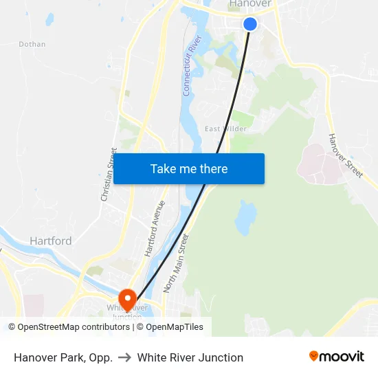 Hanover Park, Opp. to White River Junction map