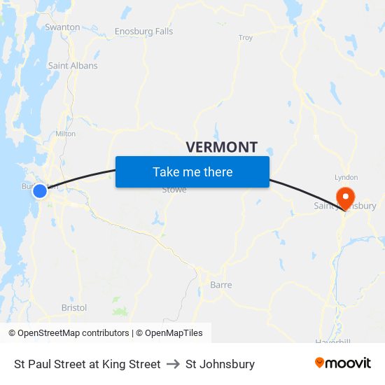 St Paul Street at King Street to St Johnsbury map