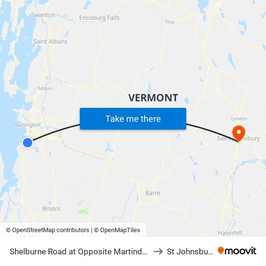 Shelburne Road at Opposite Martindale to St Johnsbury map