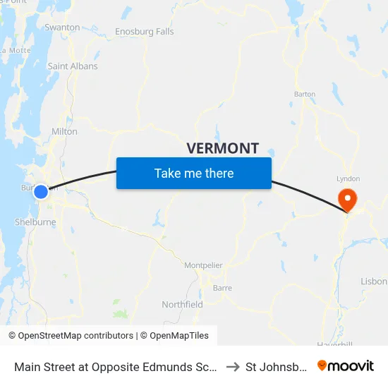 Main Street at Opposite Edmunds School to St Johnsbury map