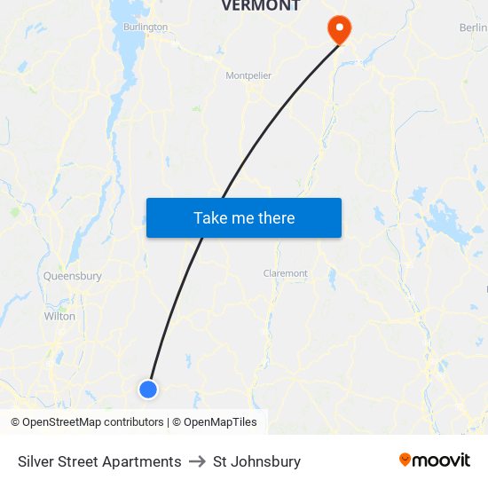 Silver Street Apartments to St Johnsbury map