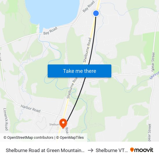 Shelburne Road at Green Mountain Kenworth to Shelburne VT USA map