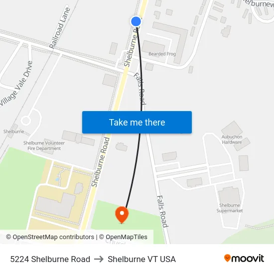 5224 Shelburne Road to Shelburne VT USA map