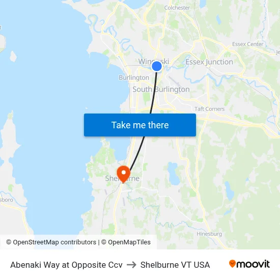 Abenaki Way at Opposite Ccv to Shelburne VT USA map