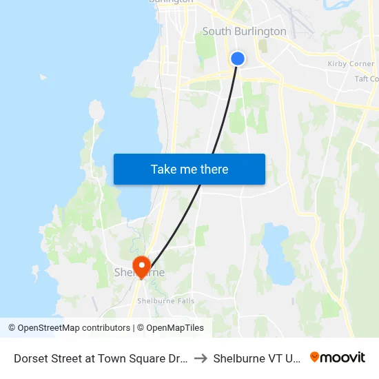 Dorset Street at Town Square Drive to Shelburne VT USA map
