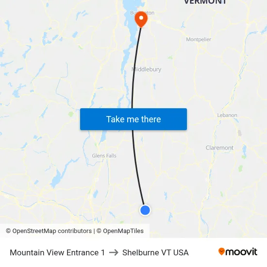 Mountain View Entrance 1 to Shelburne VT USA map