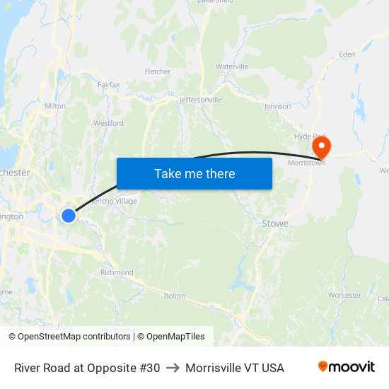 River Road at Opposite #30 to Morrisville VT USA map