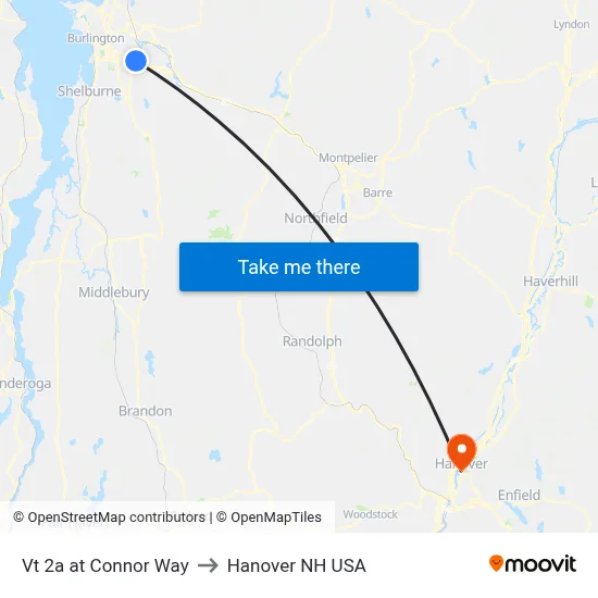 Vt 2a at Connor Way to Hanover NH USA map