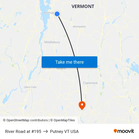 River Road at #195 to Putney VT USA map