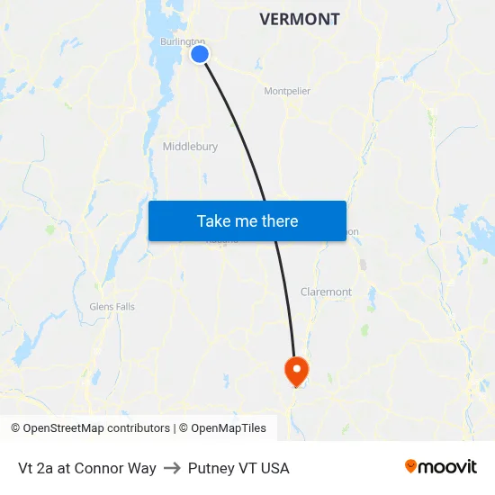 Vt 2a at Connor Way to Putney VT USA map