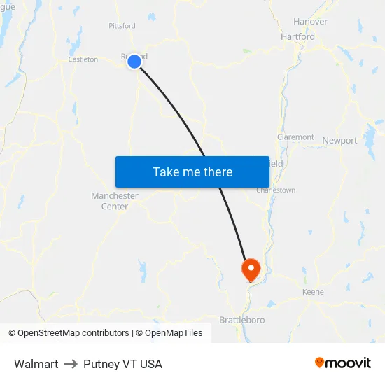 Price Chopper to Putney VT USA map