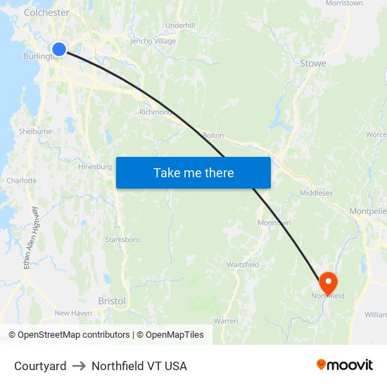 Courtyard to Northfield VT USA map